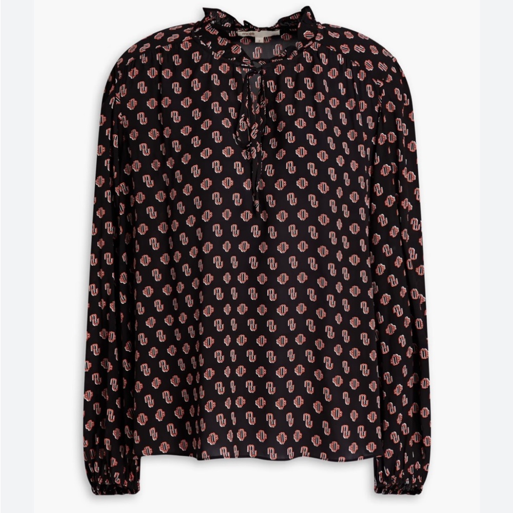 MAJE Printed crepe de chine blouse
